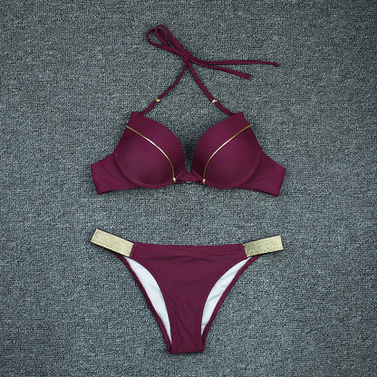 Bronzing Fabric Sexy Split Bikini