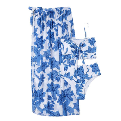 Swimsuit Split Print High Waist