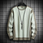 Rib Stitching Pullover Sweatshirt