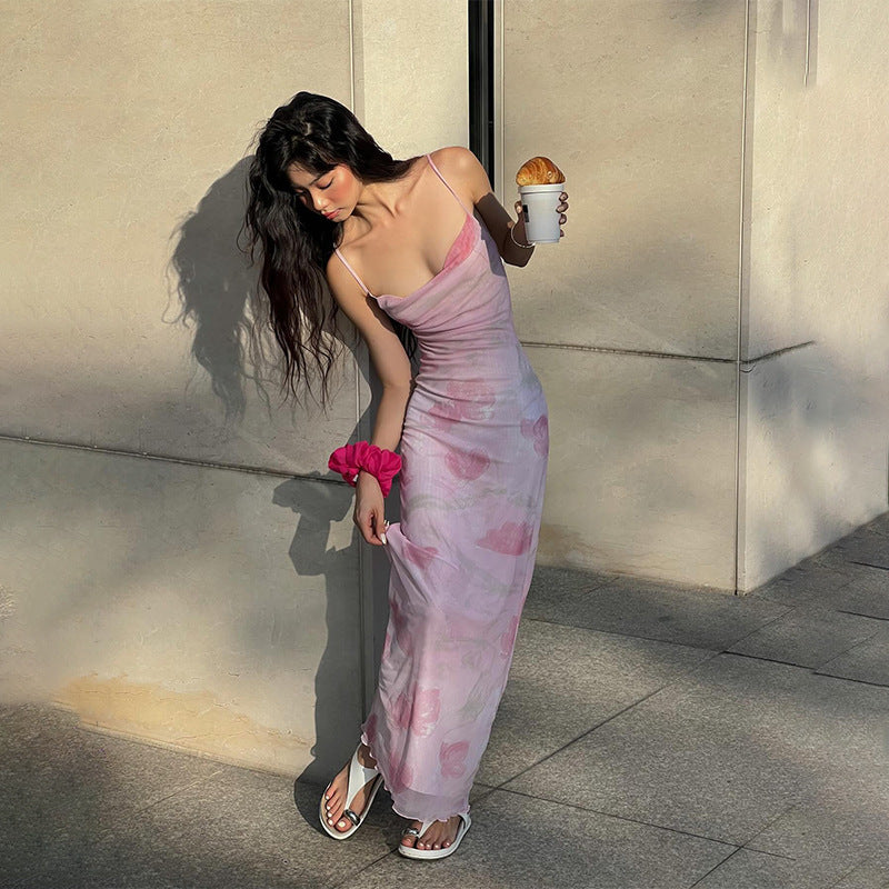 Fit Slimming Spaghetti Straps Dress