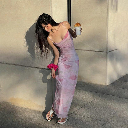 Fit Slimming Spaghetti Straps Dress