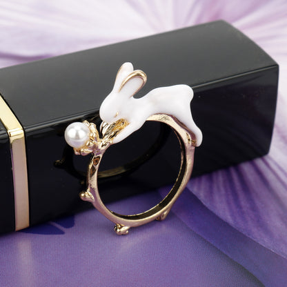 Pearl Painting Oil Rabbit Bracelet