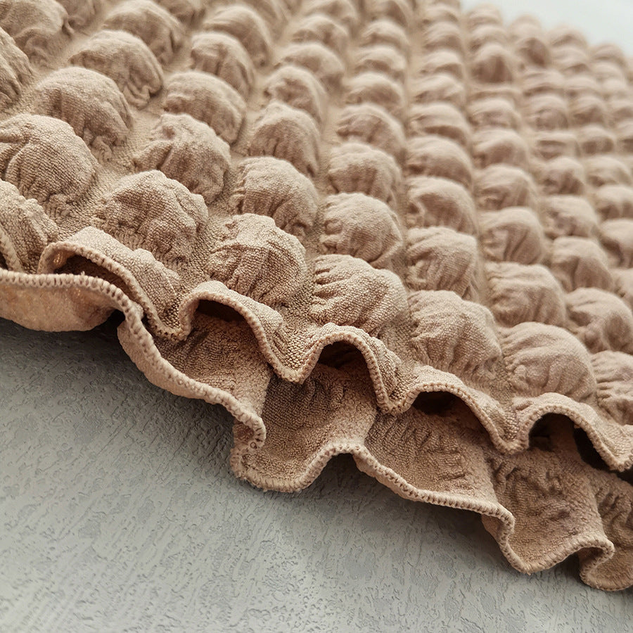 Lace-up Seersucker Three-piece Bikini