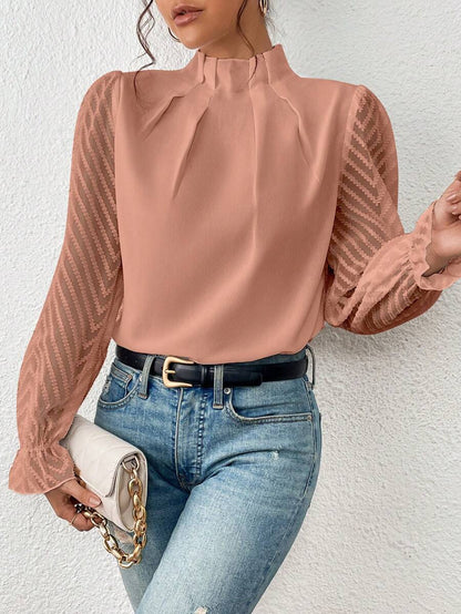 Half-turtleneck Chiffon Long-sleeved