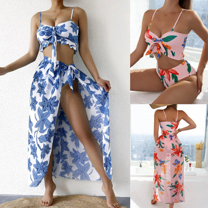 Swimsuit Split Print High Waist