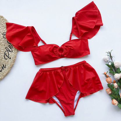 Three-piece Flounced Swimsuit
