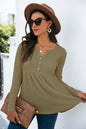 Waffle Loose Long Sleeve Top