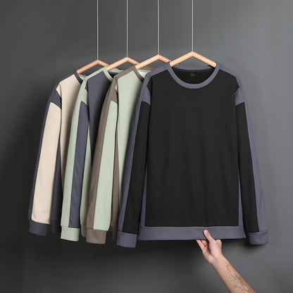 Rib Stitching Pullover Sweatshirt