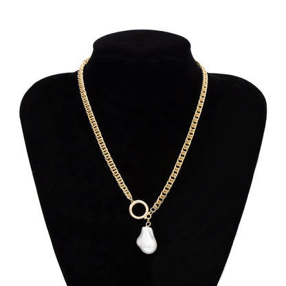 Vintage Shaped Pearl Pendant Necklace