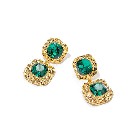 Vintage Sterling Emerald Earrings