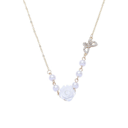 Vintage Rose Flower Necklace