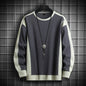 Rib Stitching Pullover Sweatshirt