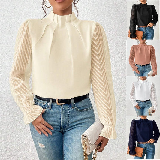 Half-turtleneck Chiffon Long-sleeved