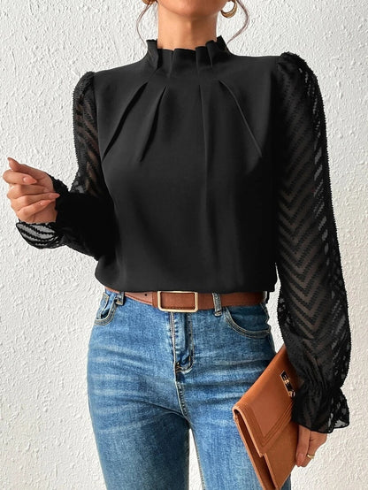 Half-turtleneck Chiffon Long-sleeved