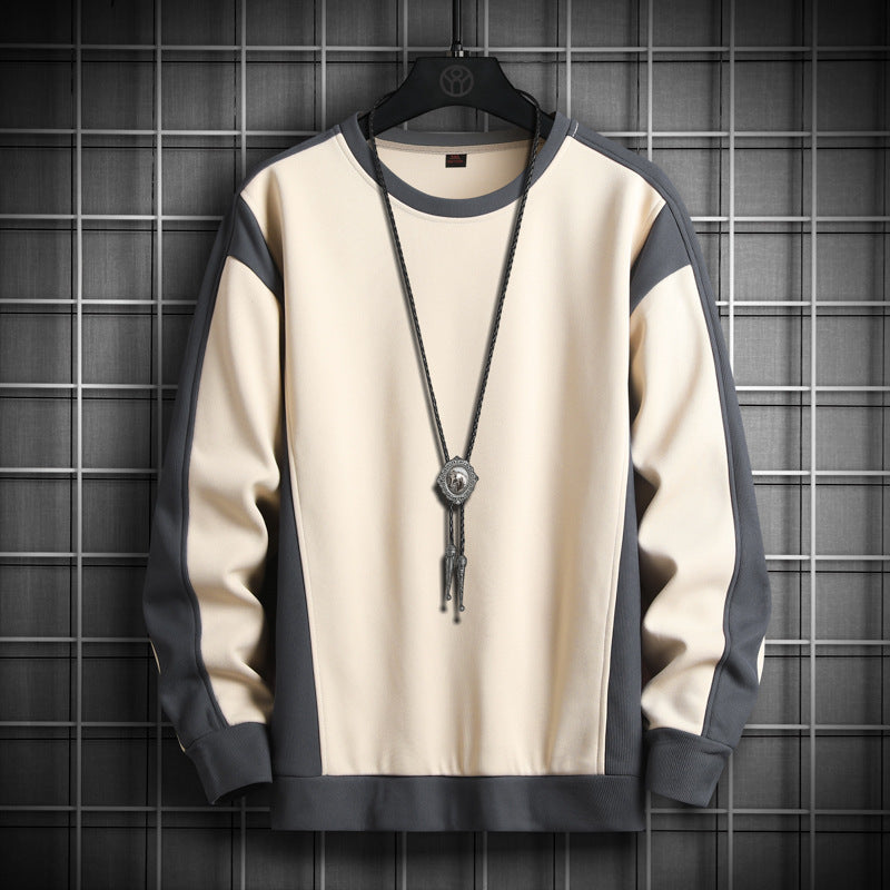Rib Stitching Pullover Sweatshirt