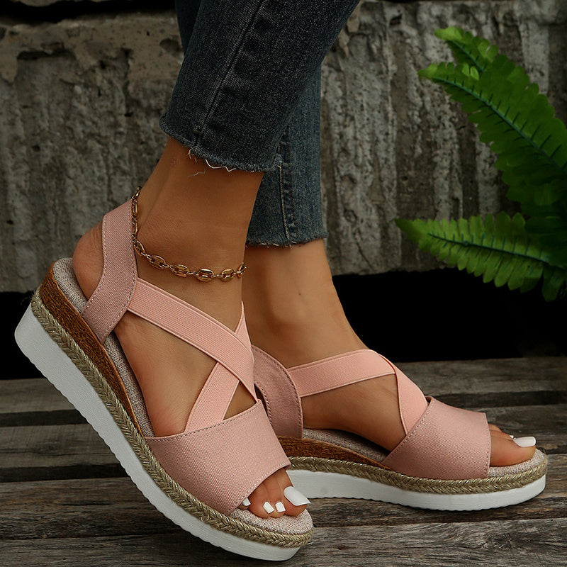 Cross-strap Platform Gladiator Sandal